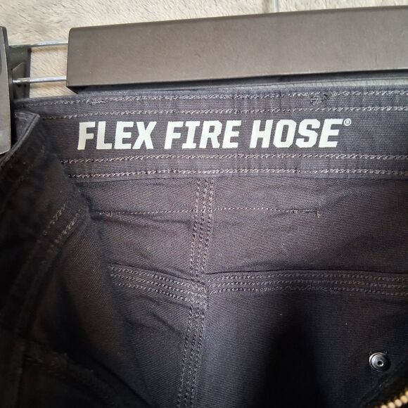 Duluth Flex Fire Hose 42x34 Relax Fit Black Canvas Carpenter Pants Inseam 32 - Picture 4 of 7